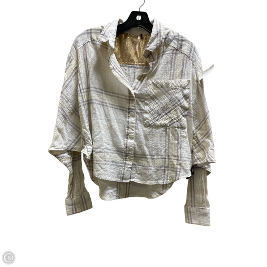 Top Long Sleeve By Free People In Plaid Pattern, Size: S