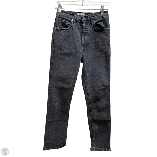 Jeans Skinny By Agolde In Black, Size: 0