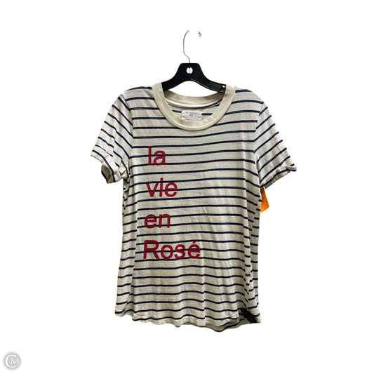 Top Short Sleeve By Anthropologie In Striped Pattern, Size: S