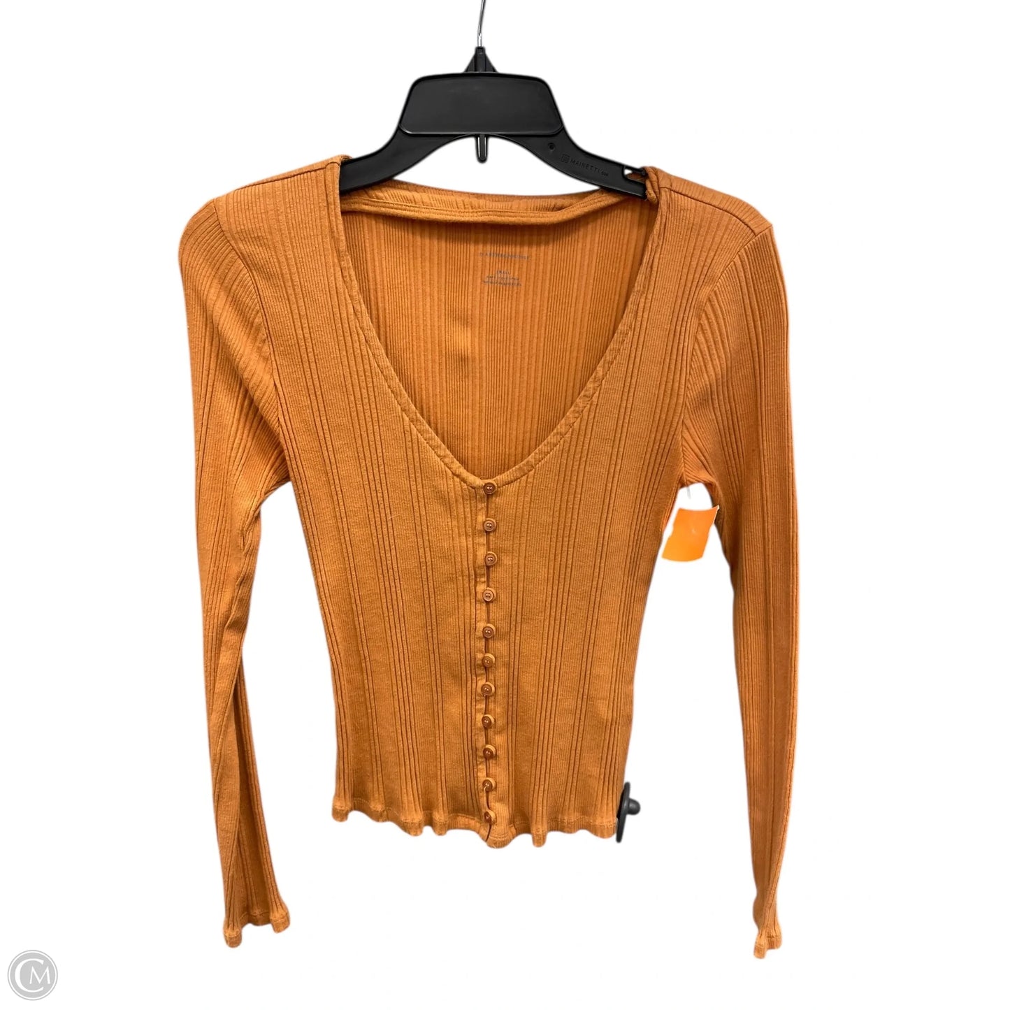 Top Long Sleeve Basic By Anthropologie In Orange, Size: S