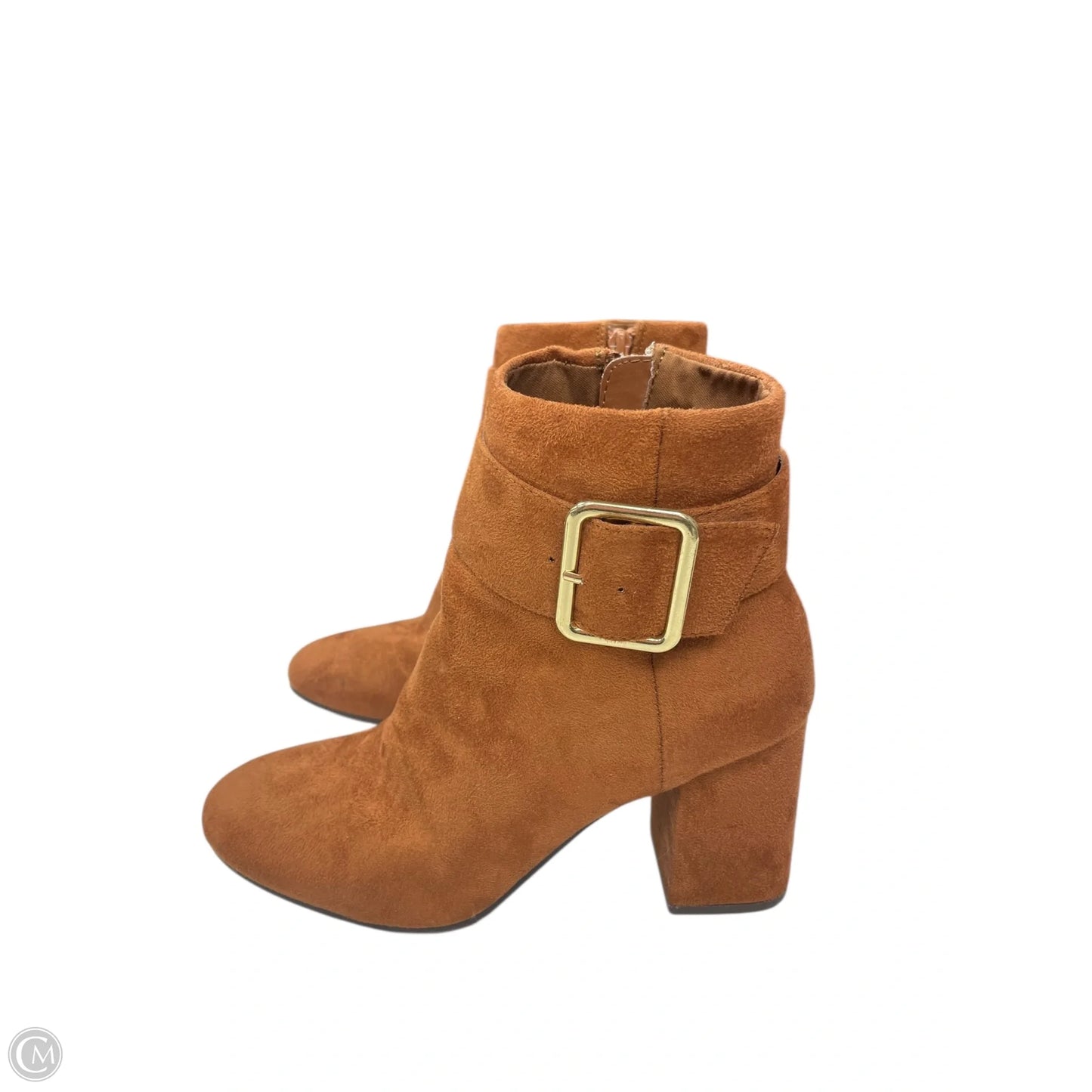 Boots Ankle Heels By Qupid In Brown, Size: 6