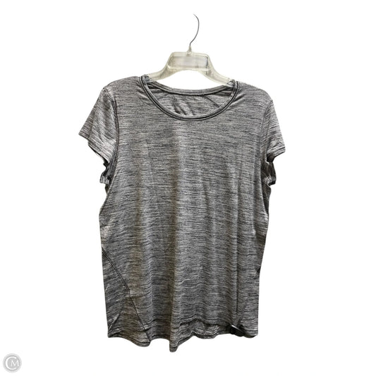 Athletic Top Short Sleeve By Lululemon In Grey, Size: S