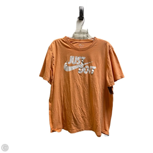 Athletic Top Short Sleeve By Nike Apparel In Orange, Size: Xl