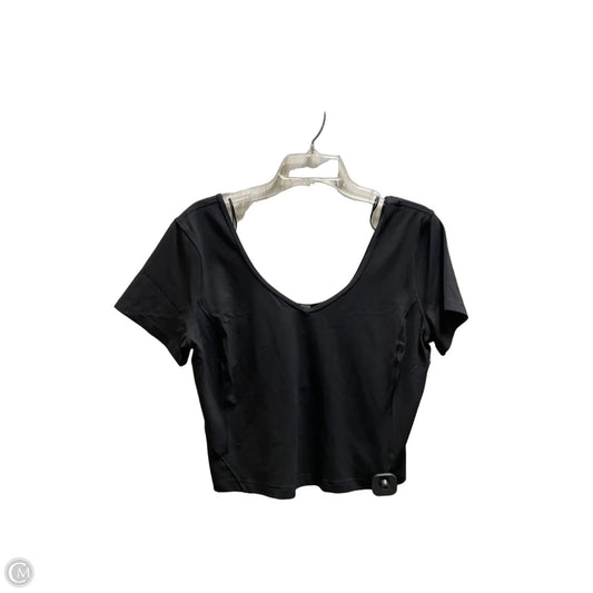 Athletic Top Short Sleeve By Lululemon In Black, Size: 12