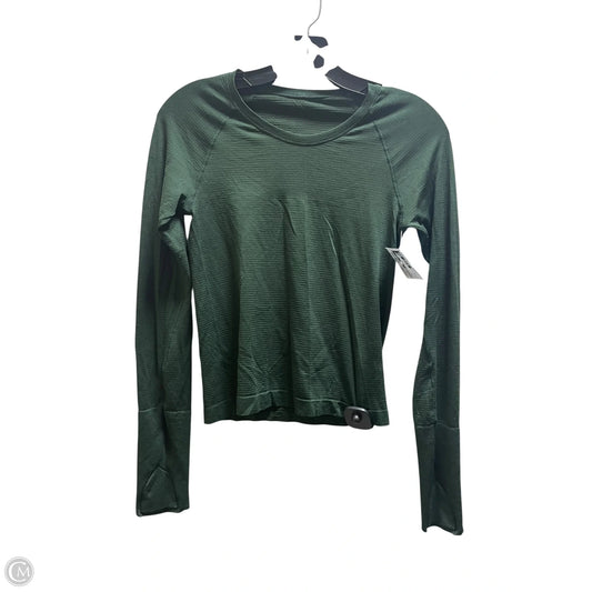 Athletic Top Long Sleeve Collar By Lululemon In Green, Size: S