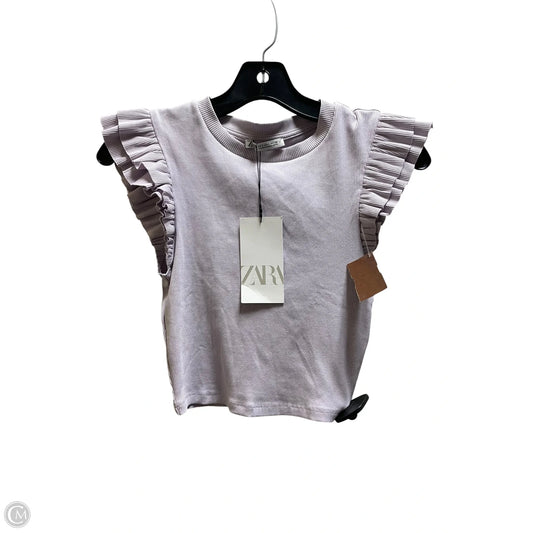 Top Short Sleeve By Zara In Purple, Size: S
