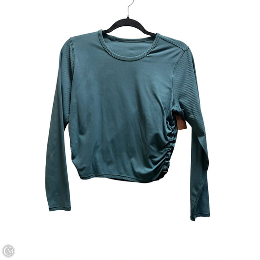 Athletic Top Long Sleeve Collar By Lululemon In Green, Size: L