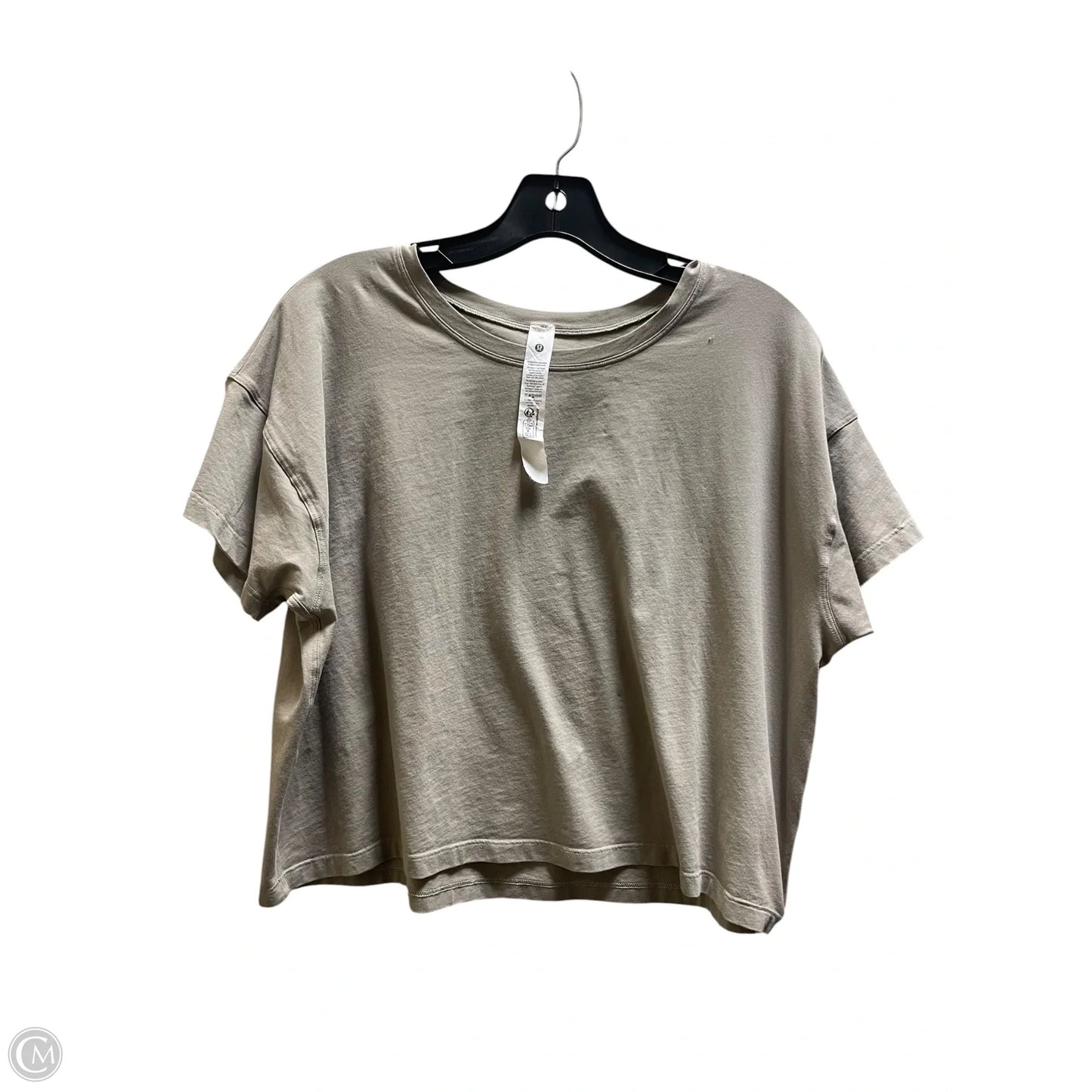 Athletic Top Short Sleeve By Lululemon In Tan, Size: 10