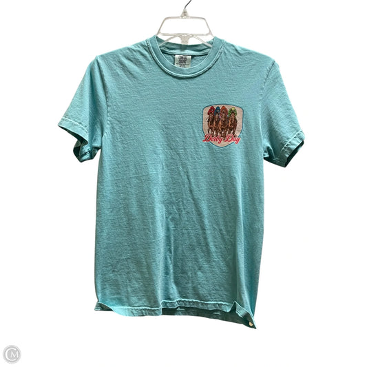 Top Short Sleeve By Comfort Colors In Blue, Size: S