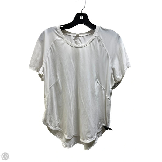Athletic Top Short Sleeve By Lululemon In White, Size: 6