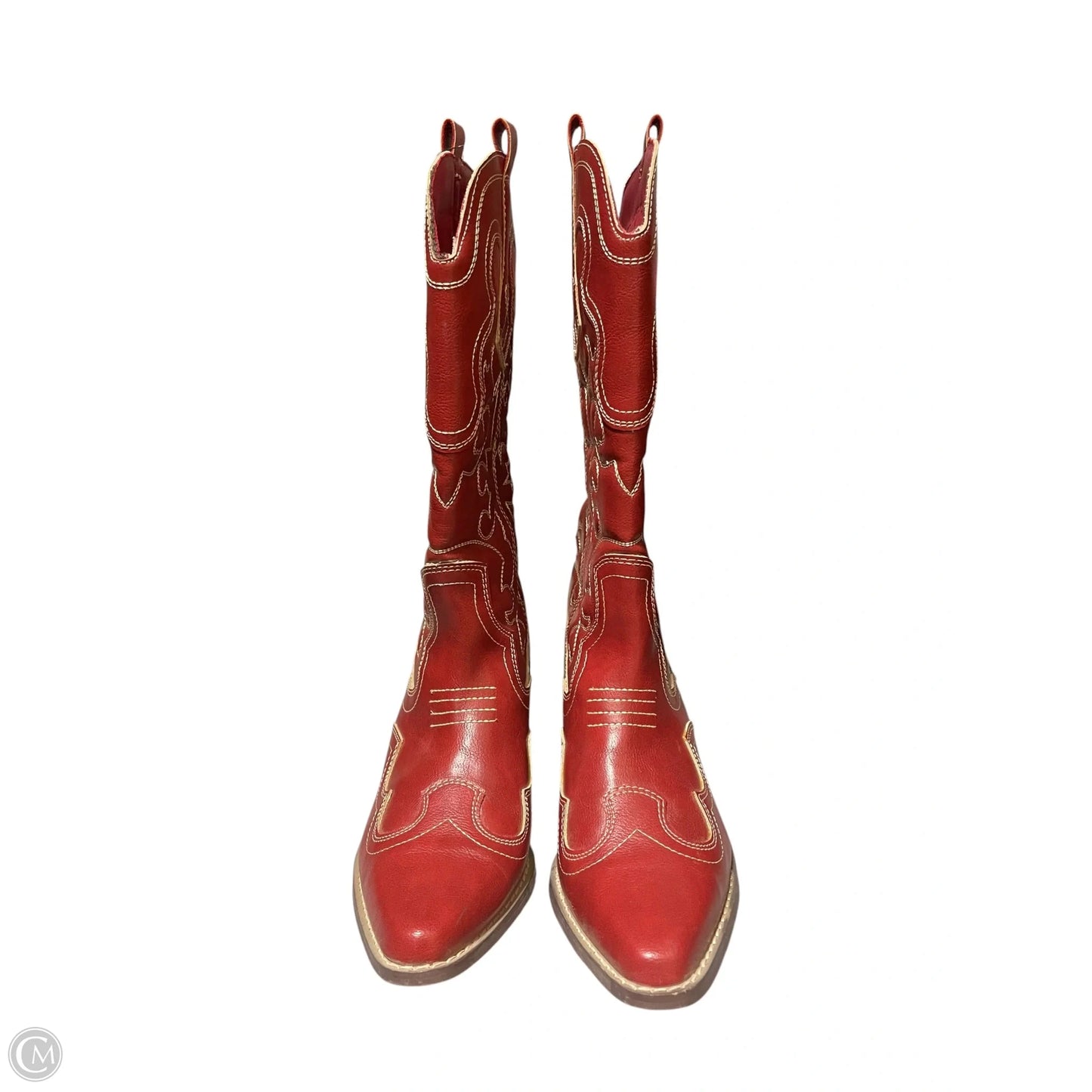 Boots Ankle Flats By Clothes Mentor In Red, Size: 7