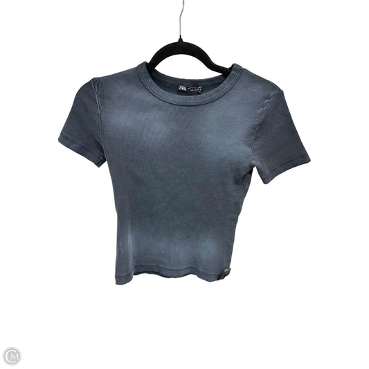 Top Short Sleeve Basic By Zara In Blue, Size: S