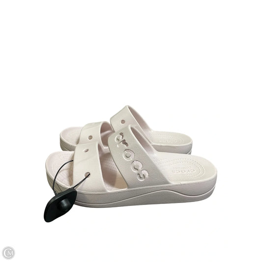 Sandals Flats By Crocs In Pink, Size: 8