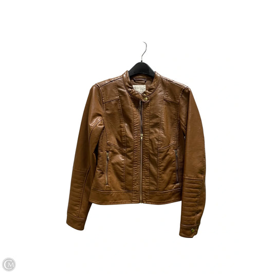 Jacket Leather By A New Day In Brown, Size: M