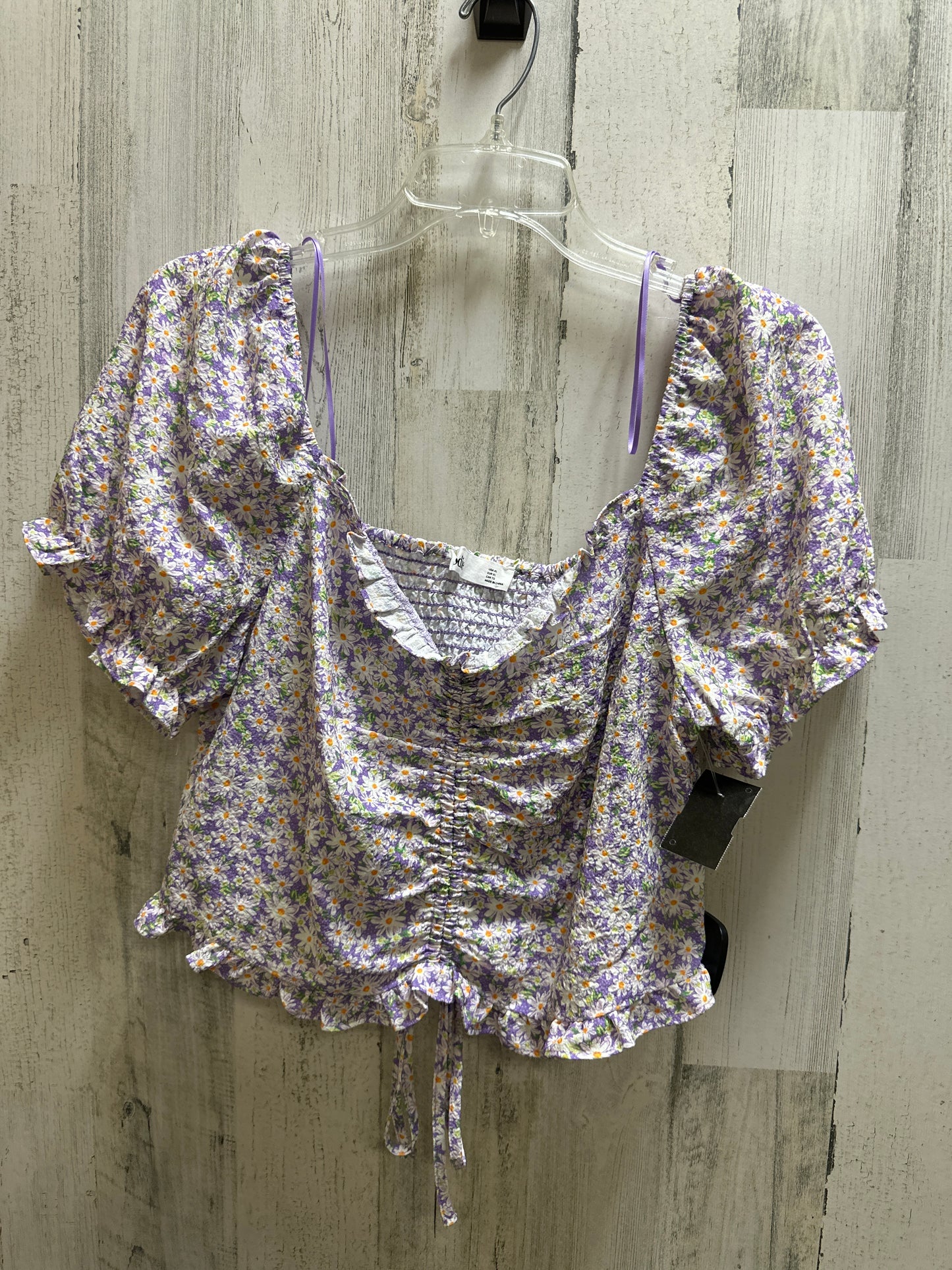 Purple Top Short Sleeve Elodie, Size Xl