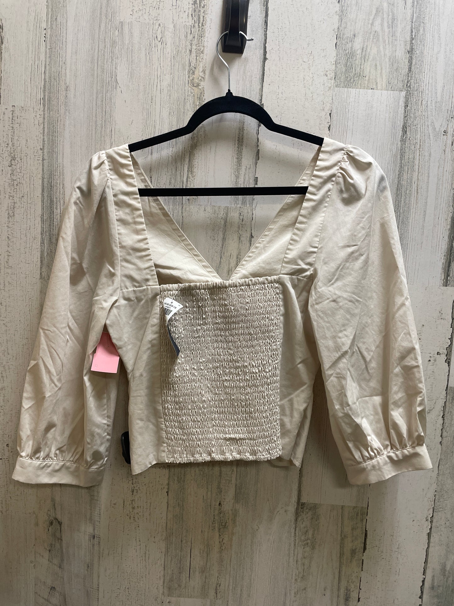 Top Long Sleeve By Abercrombie And Fitch In Cream, Size: S