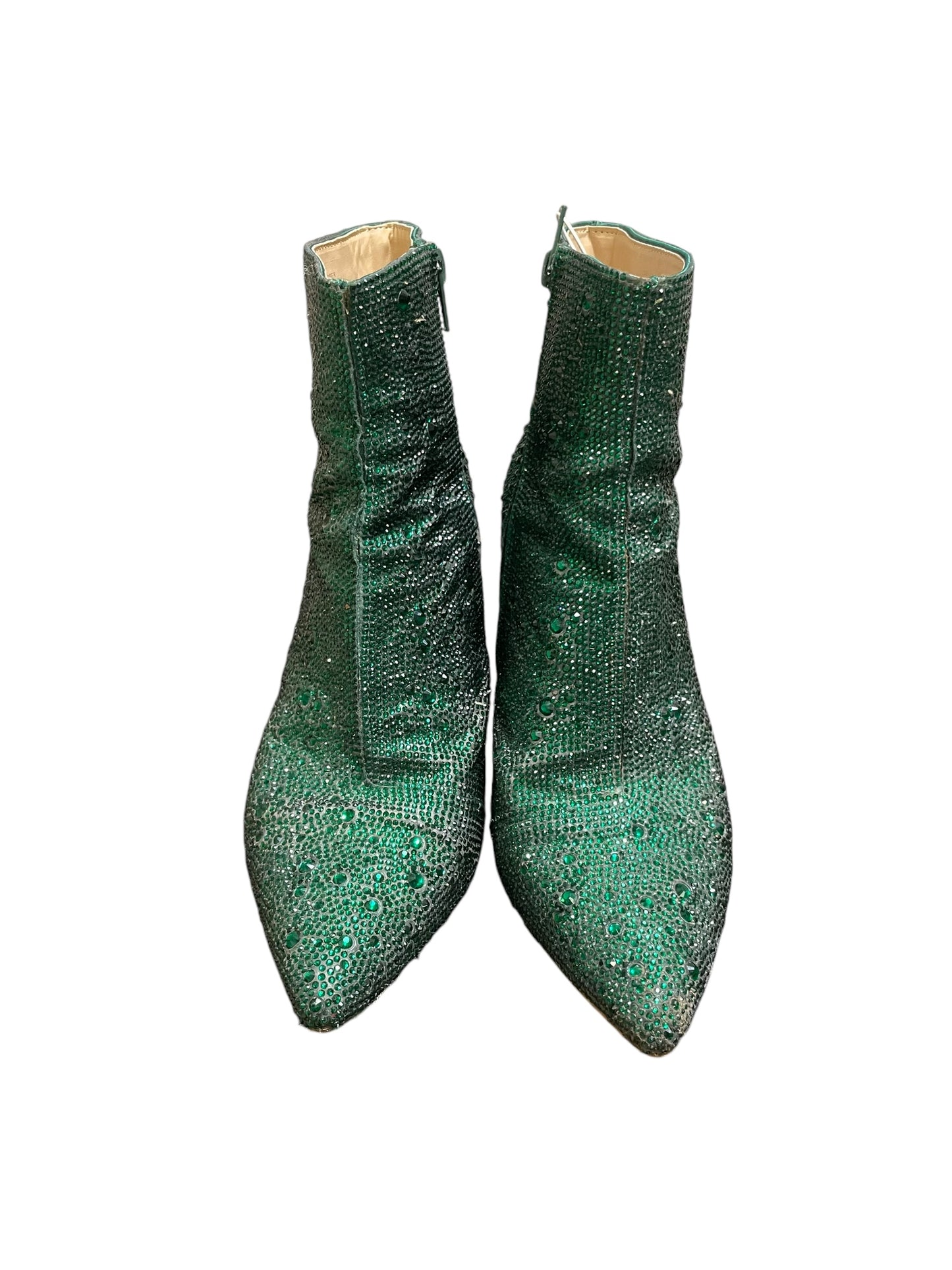 Boots Ankle Heels By Betsey Johnson In Green, Size: 8