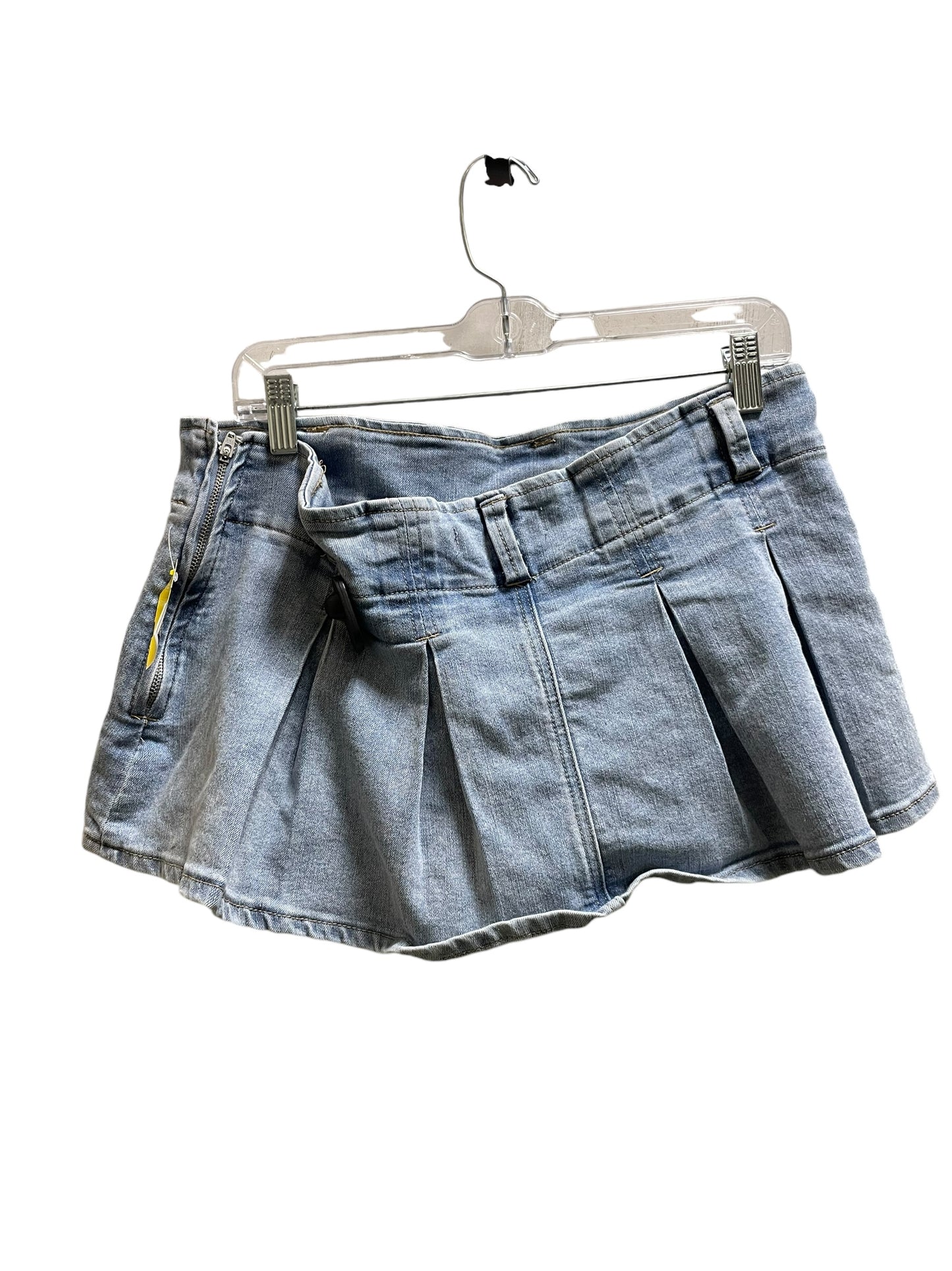 Skirt Mini & Short By Almost Famous In Blue Denim, Size: 12