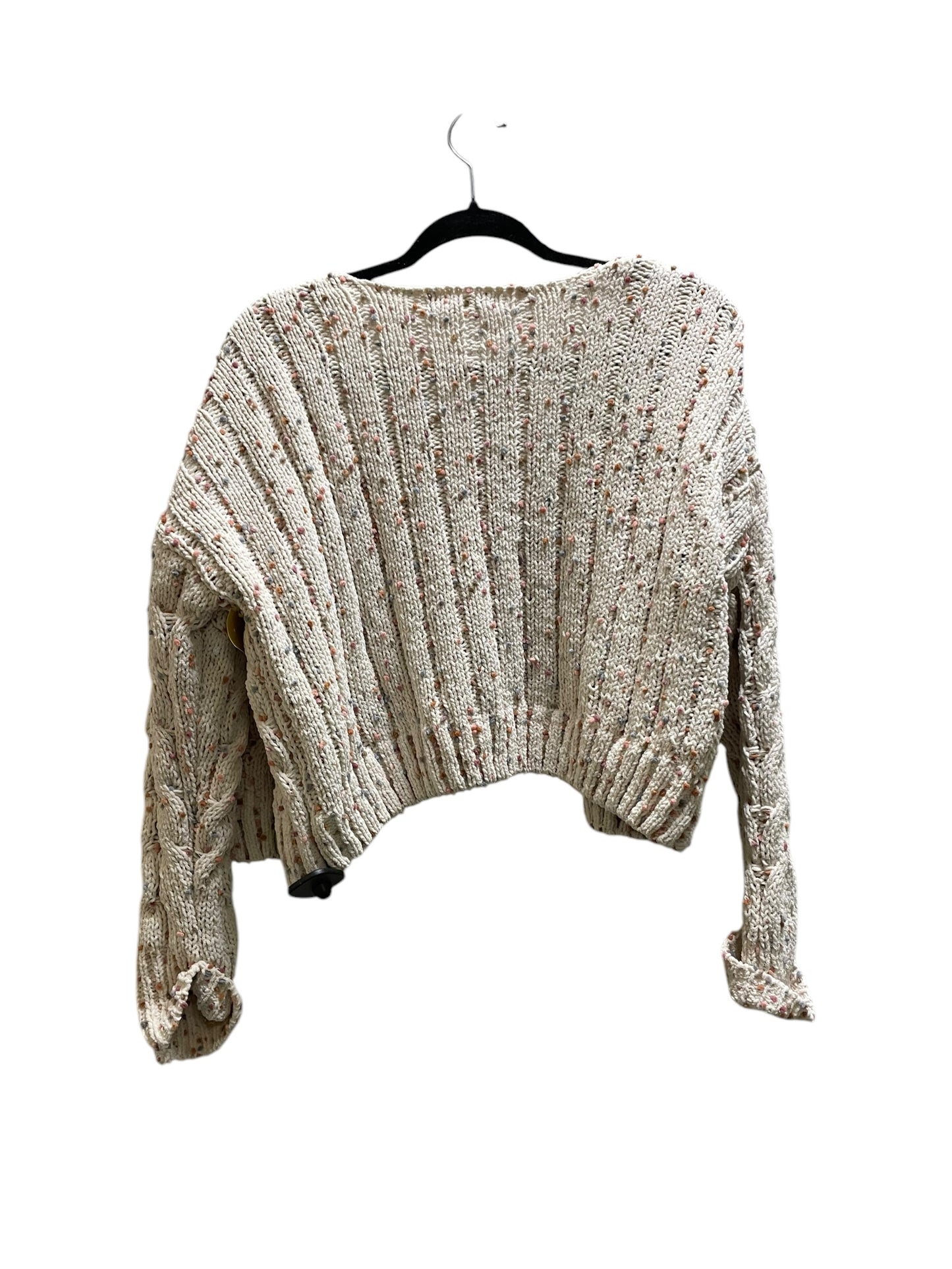 Sweater Cardigan By Clothes Mentor In White, Size: S