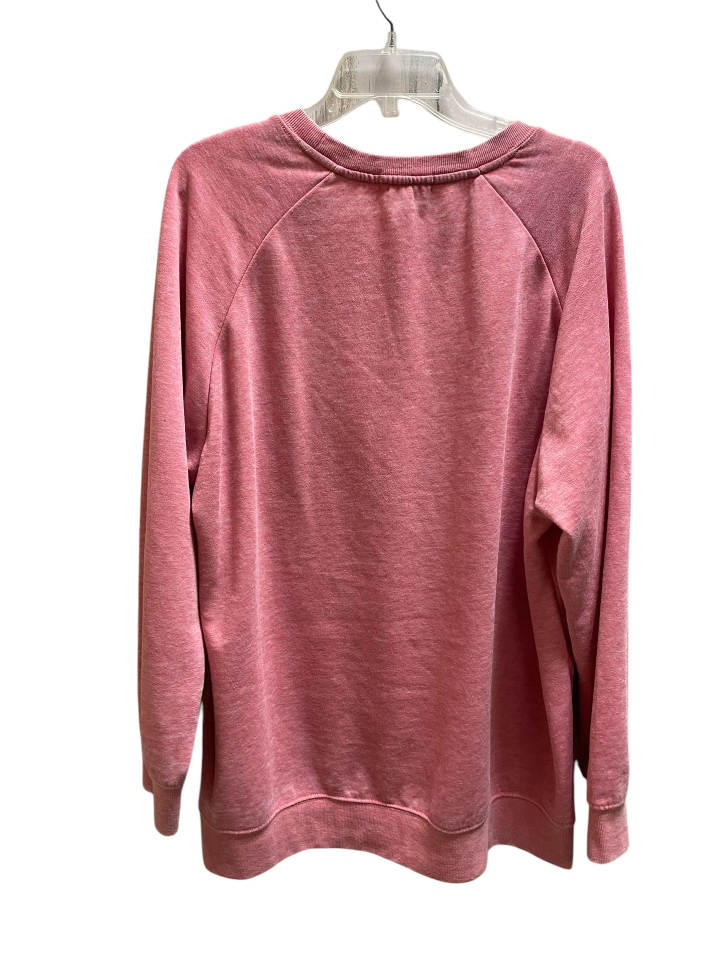 Sweatshirt Collar By Simply Southern In Pink, Size: 2x