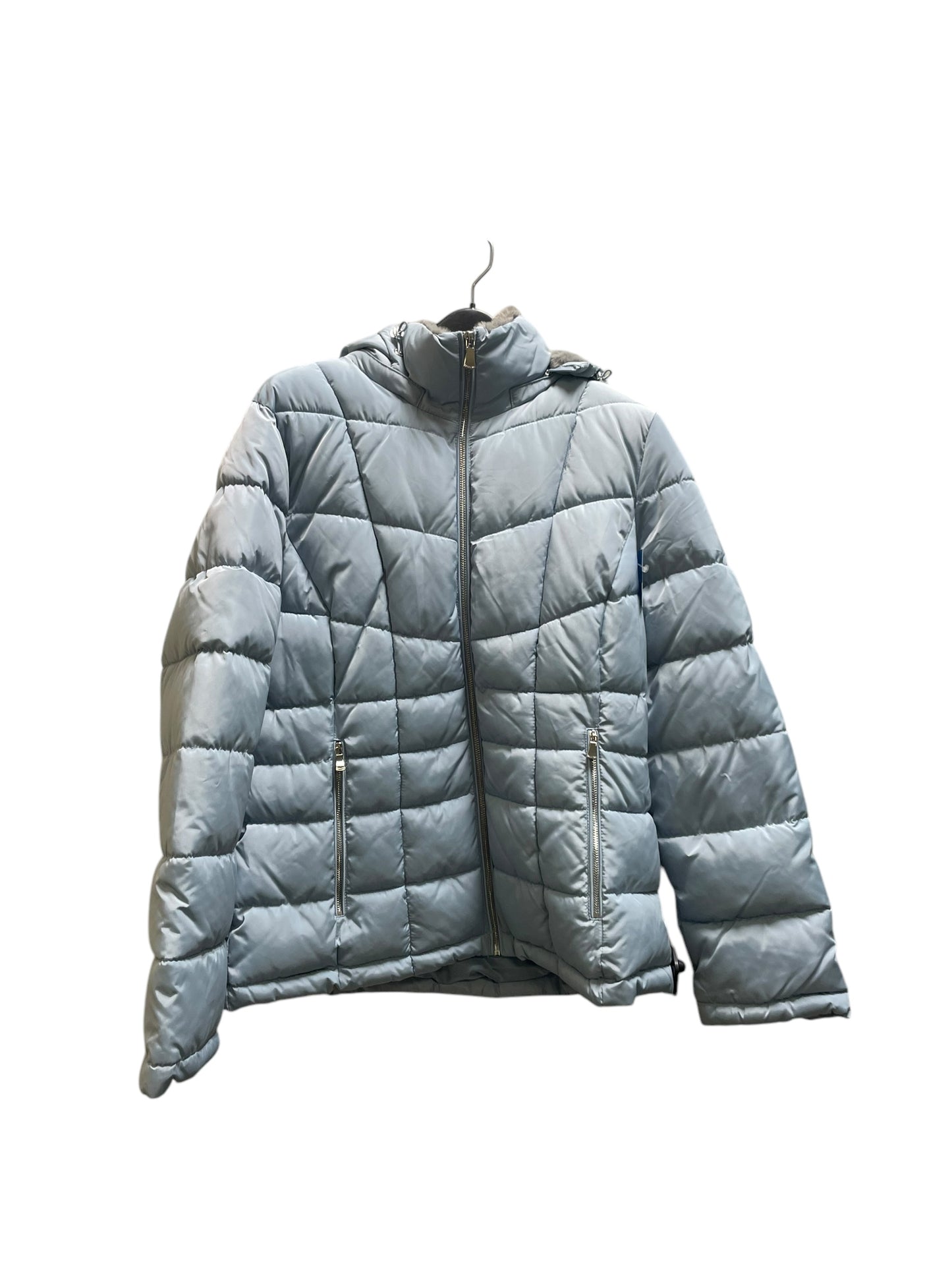 Coat Puffer & Quilted By Calvin Klein In Blue, Size: L