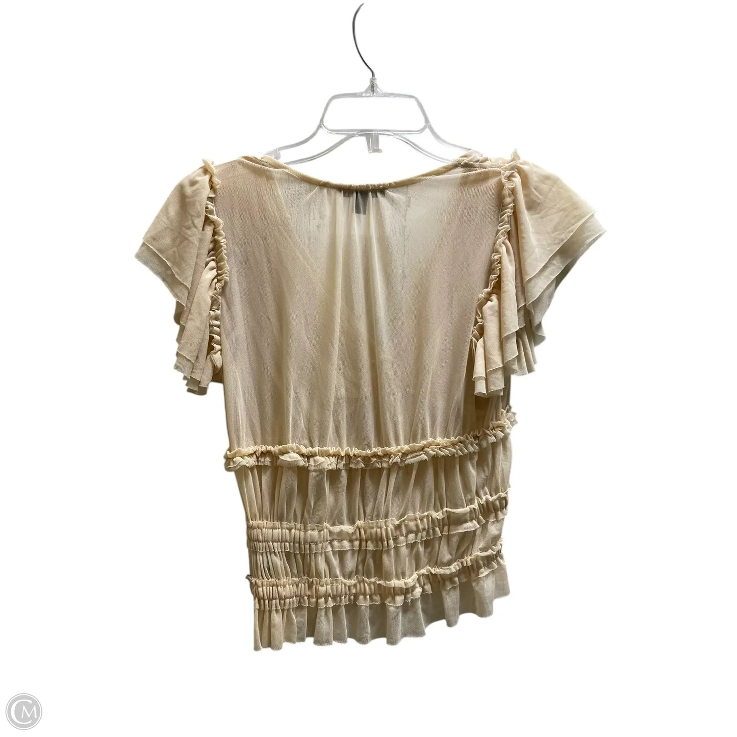 Top Short Sleeve By Clothes Mentor In Tan, Size: S