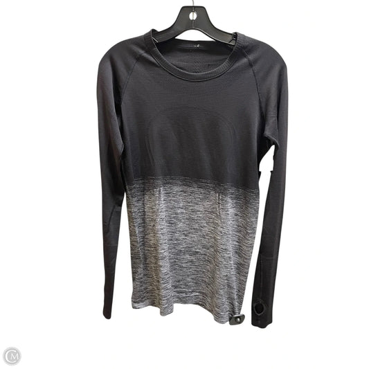 Athletic Top Long Sleeve Collar By Lululemon In Black, Size: 8