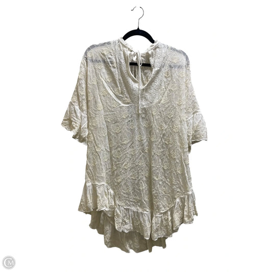 Top Short Sleeve By Anthropologie In Cream, Size: Xl