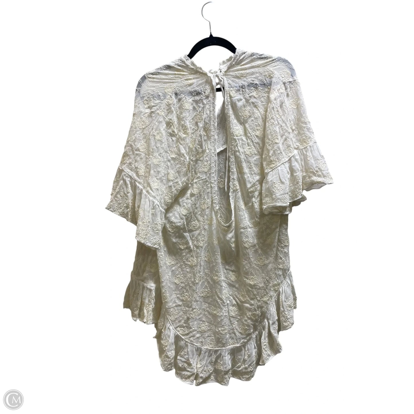 Top Short Sleeve By Anthropologie In Cream, Size: Xl