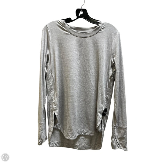 Athletic Top Long Sleeve Collar By Athleta In Grey, Size: M