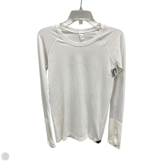 Athletic Top Long Sleeve Collar By Lululemon In White, Size: 6