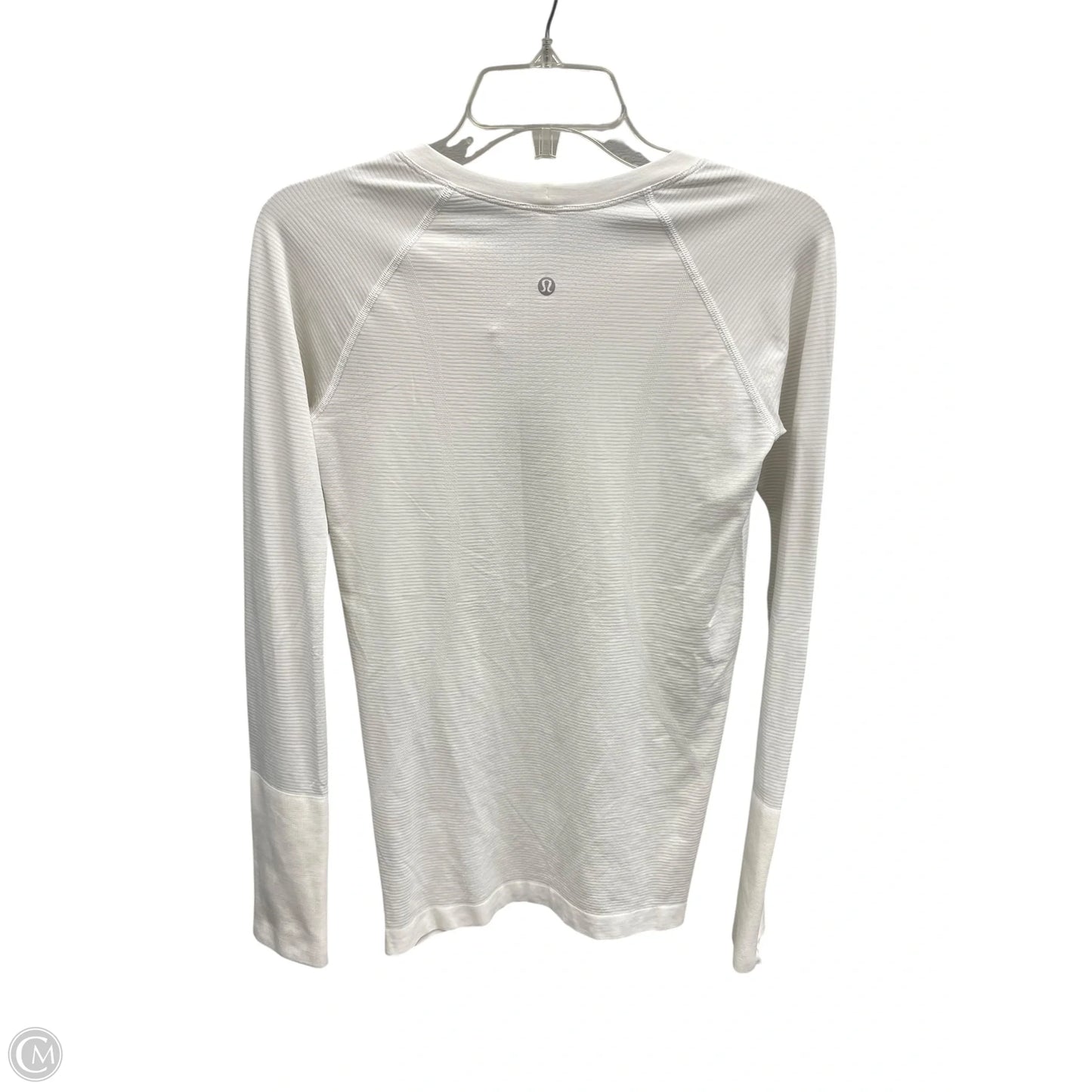 Athletic Top Long Sleeve Collar By Lululemon In White, Size: 6