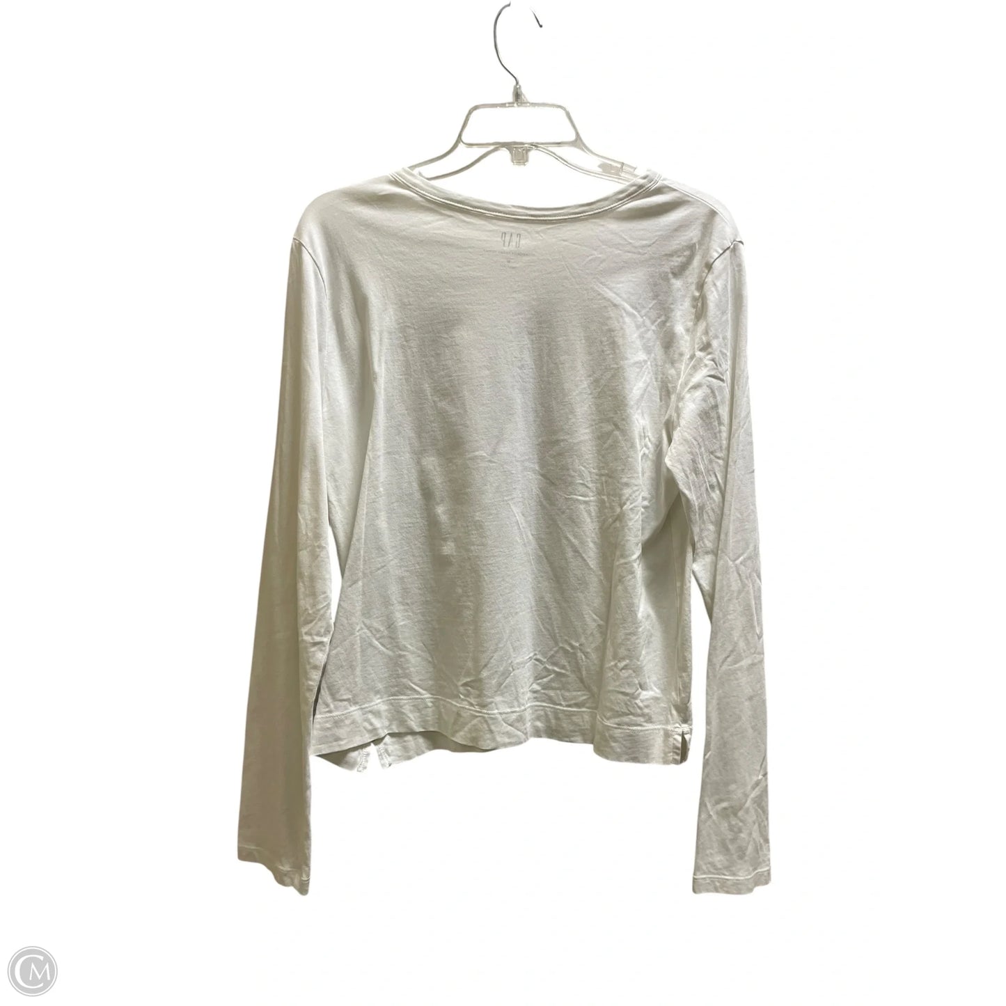 Top Long Sleeve By Gap In White, Size: M