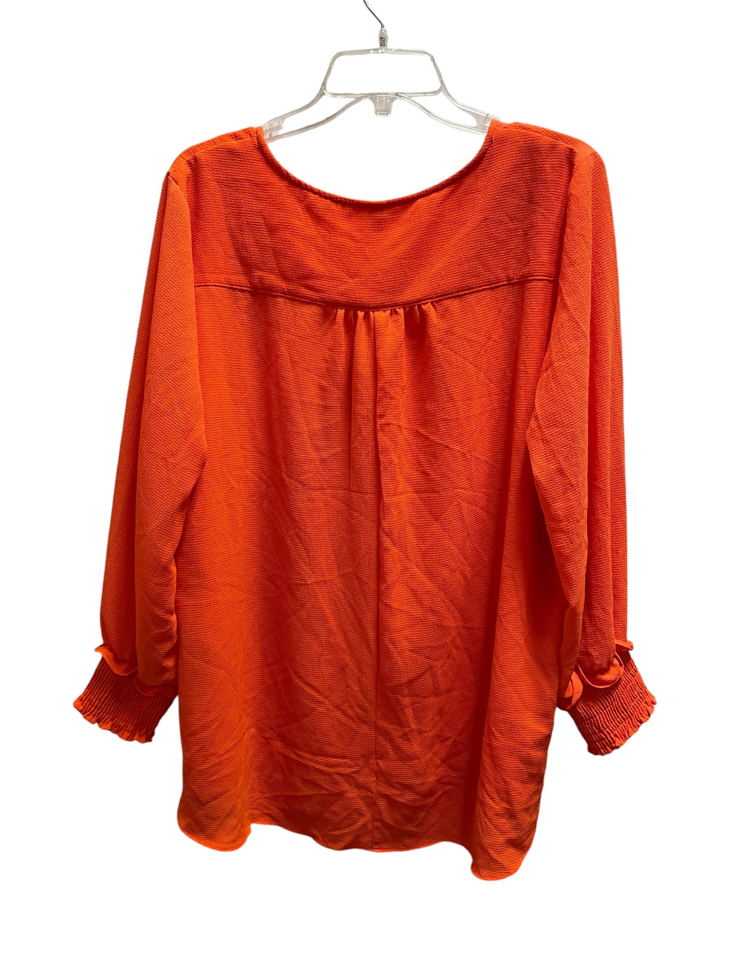 Top Long Sleeve By Ny Collection In Orange, Size: 1x