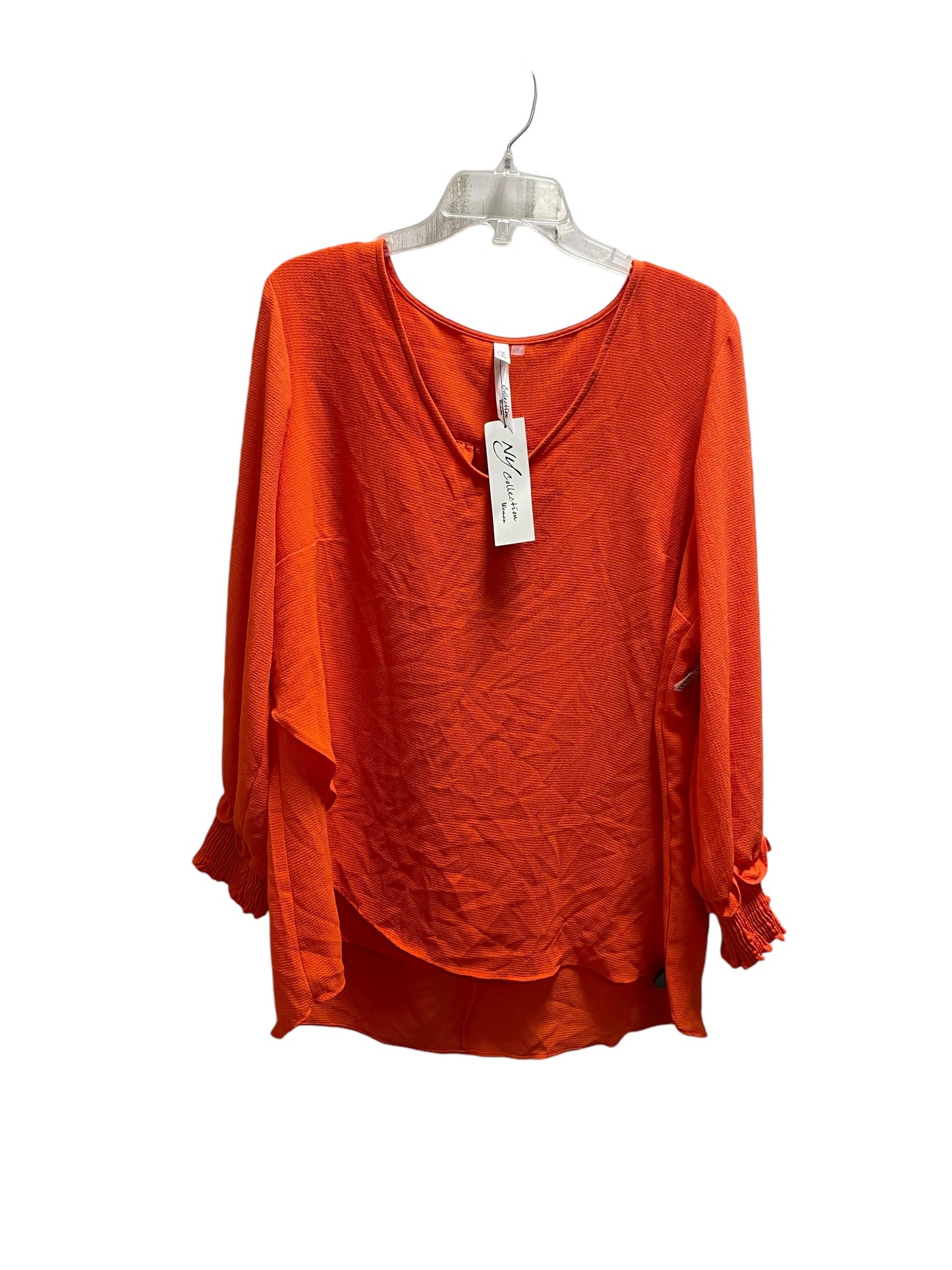 Top Long Sleeve By Ny Collection In Orange, Size: 1x