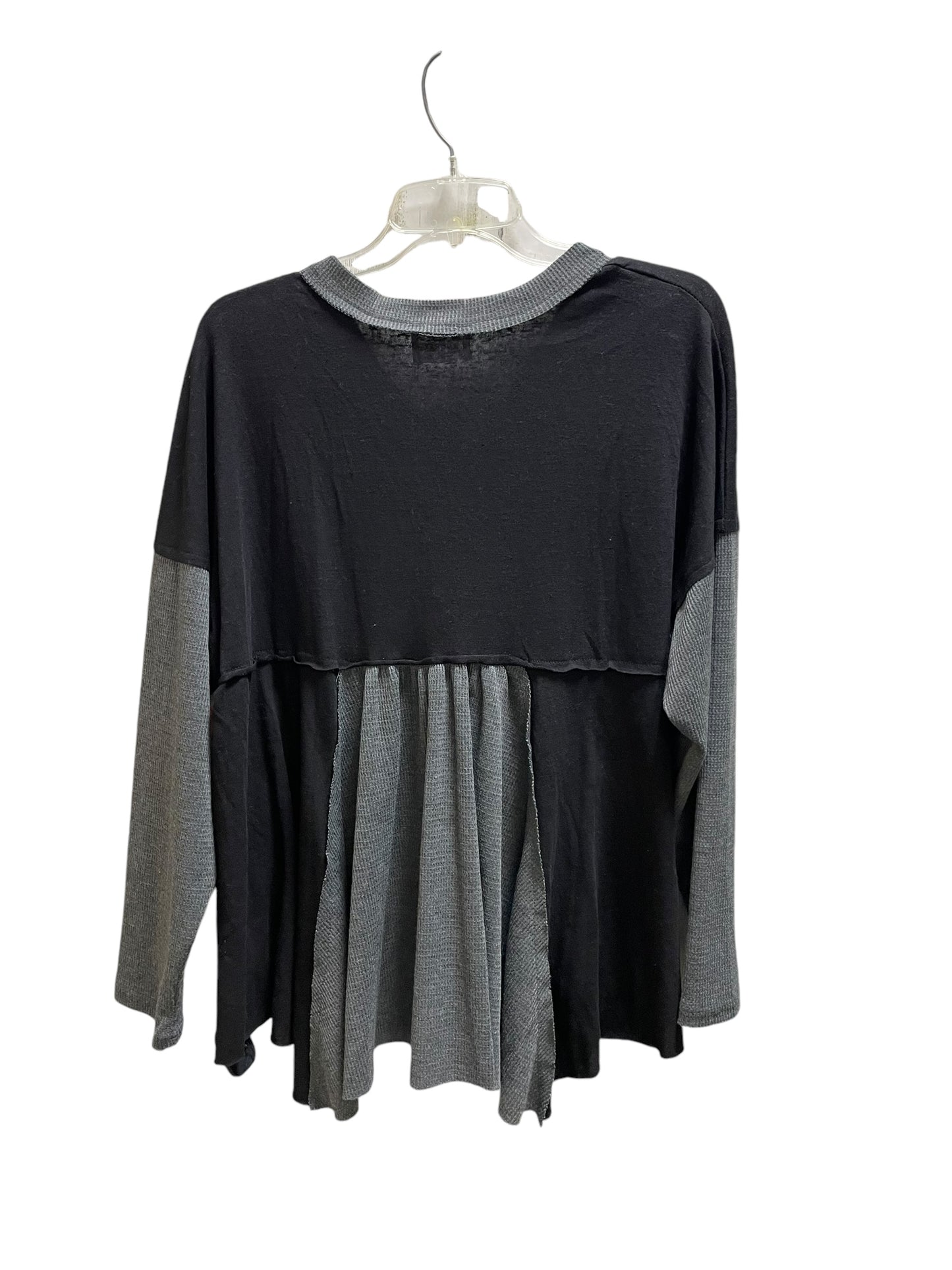 Top Long Sleeve By Andree By Unit In Black, Size: S