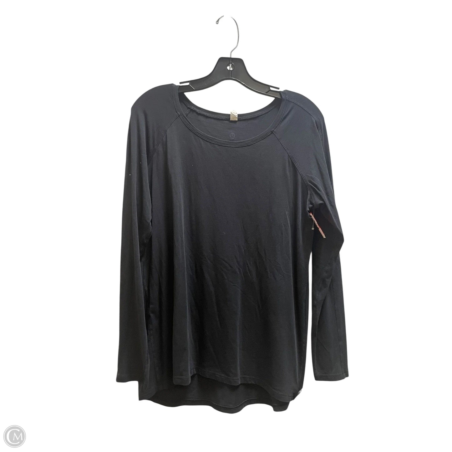 Athletic Top Long Sleeve Collar By Lululemon In Black, Size: 8