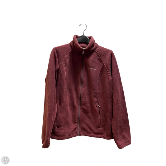 Jacket Fleece By Columbia In Maroon, Size: L