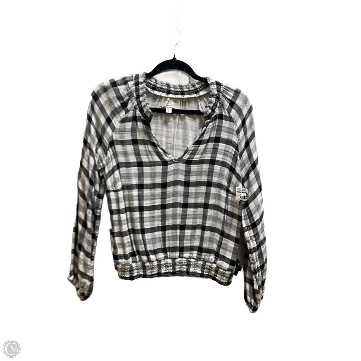 Top Long Sleeve By Cloth & Stone In Black & White, Size: S