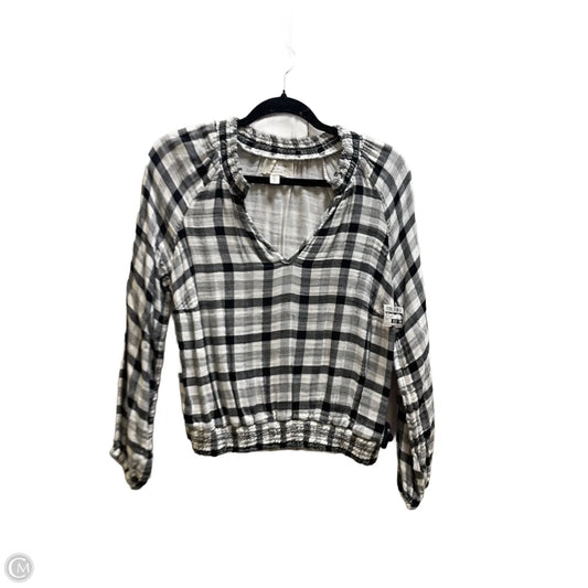 Top Long Sleeve By Cloth & Stone In Black & White, Size: S