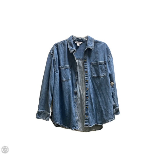 Top Long Sleeve By Old Navy In Blue Denim, Size: L