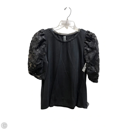 Top Short Sleeve By Anthropologie In Black, Size: S