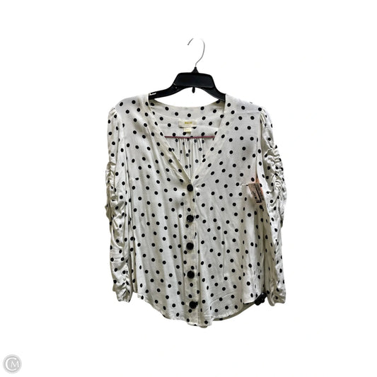 Top Long Sleeve By Maeve In Polkadot Pattern, Size: S