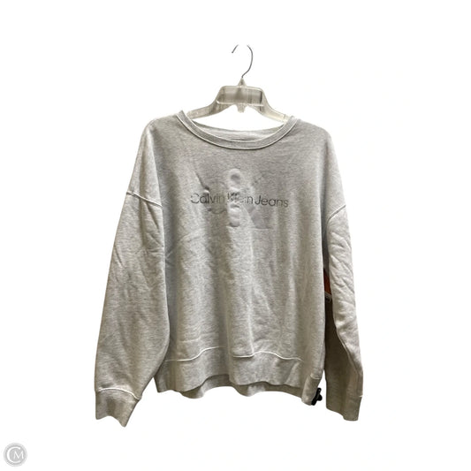 Sweatshirt Crewneck By Calvin Klein In Grey, Size: Xl