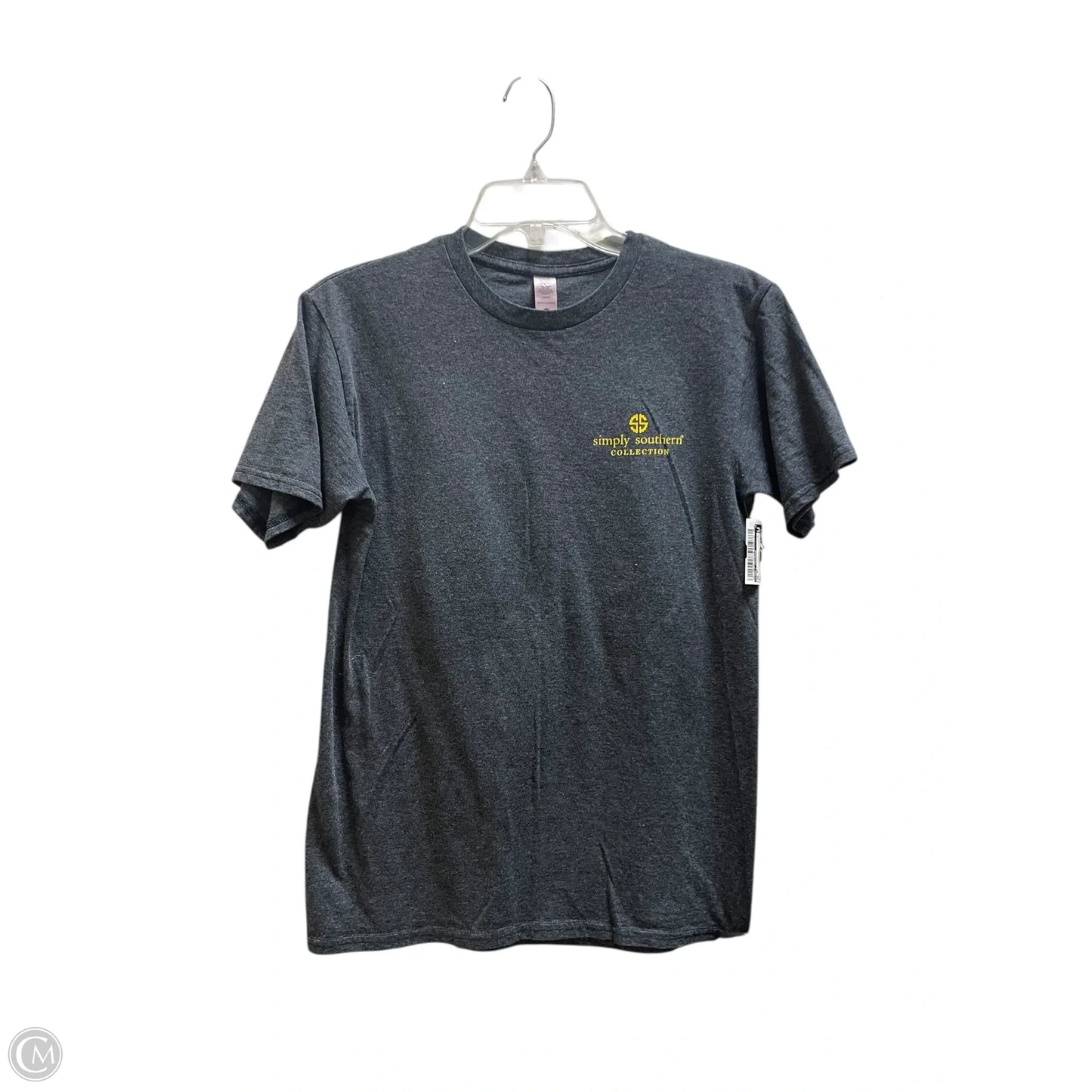 Top Short Sleeve By Simply Southern In Grey, Size: S