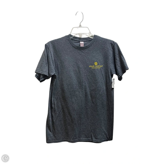 Top Short Sleeve By Simply Southern In Grey, Size: S
