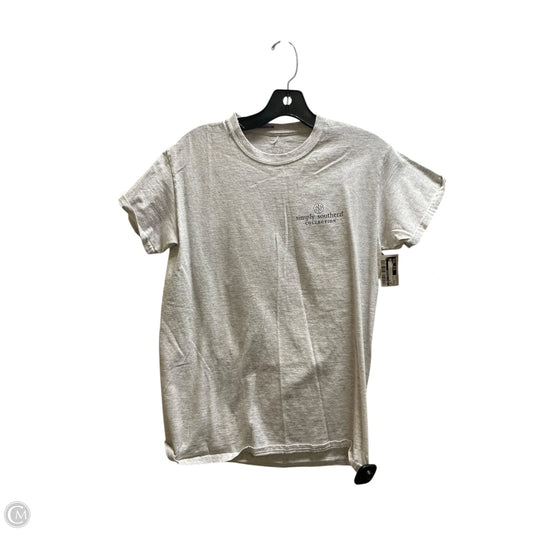 Top Short Sleeve By Simply Southern In Grey, Size: S