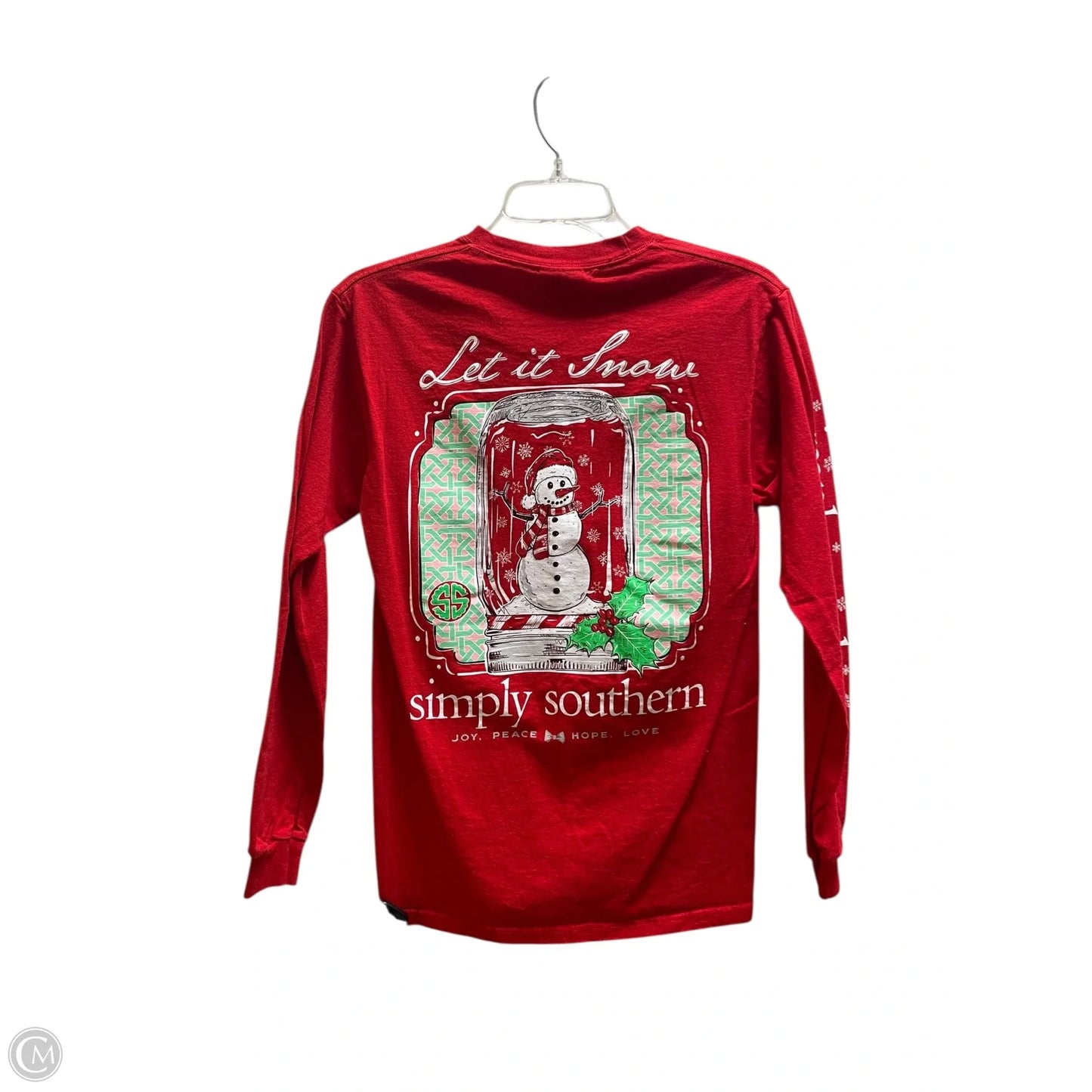 Top Long Sleeve By Simply Southern In Red, Size: S