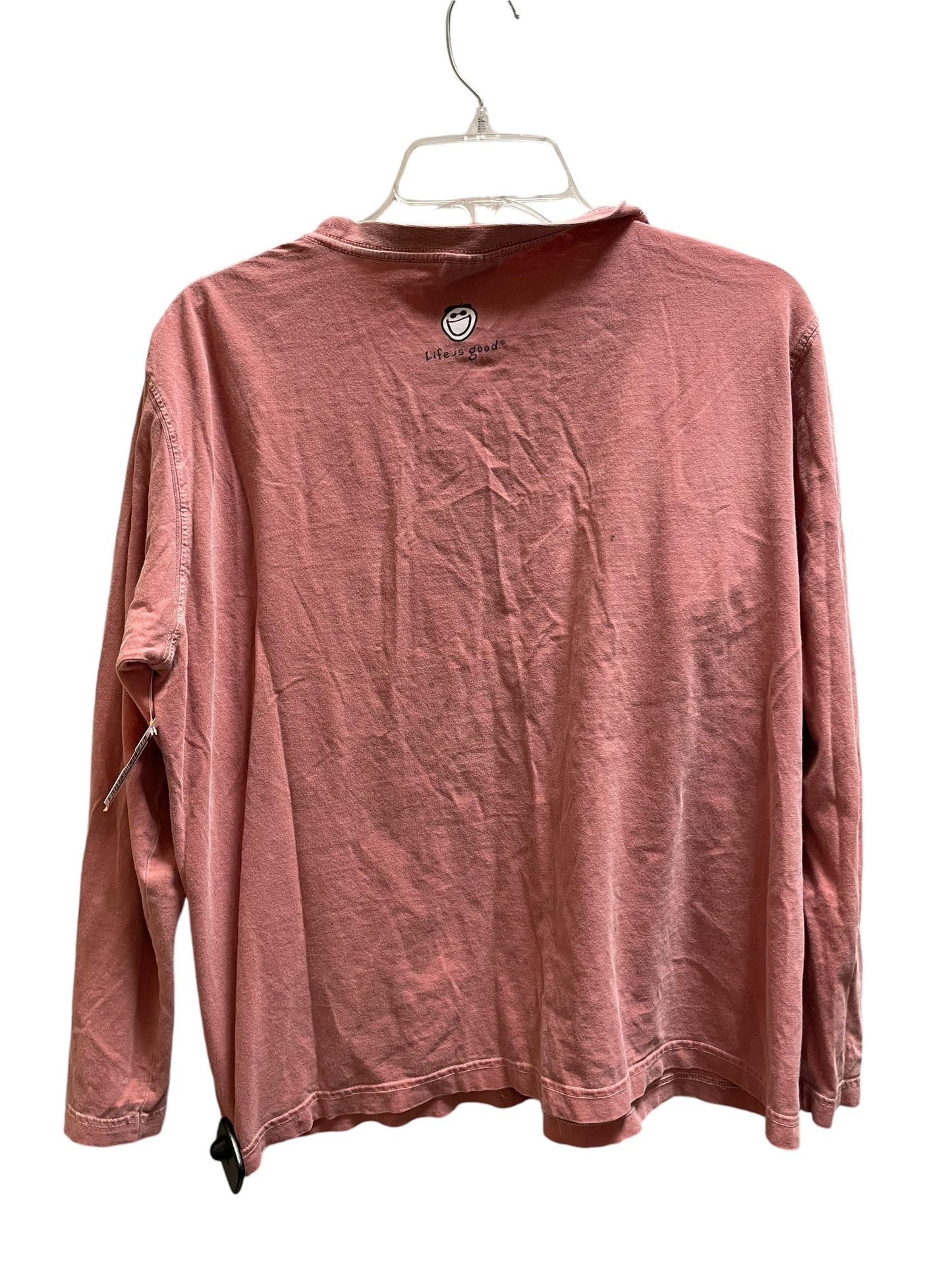 Top Long Sleeve By Life Is Good In Red, Size: L