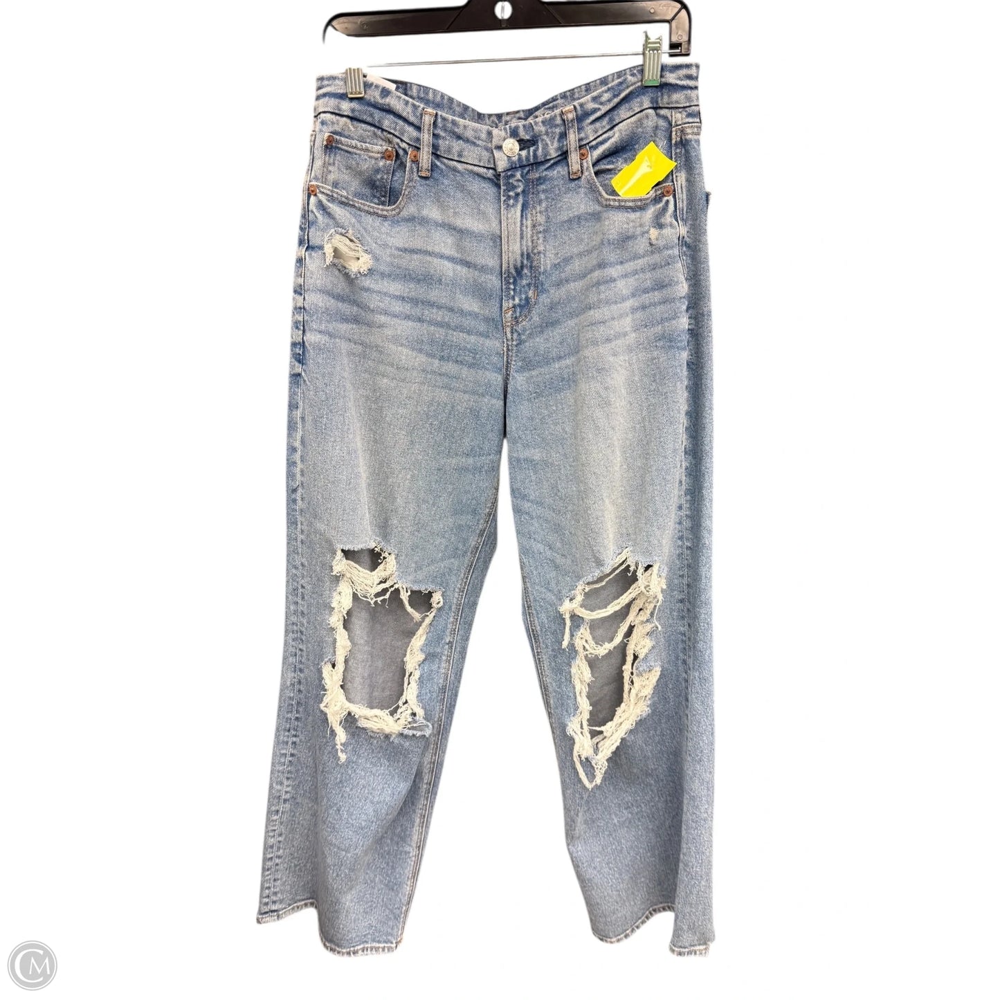 Jeans Straight By American Eagle In Blue Denim, Size: 10